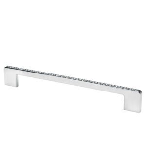 meubelgreep florence glimmend aluminium met imitatie diamantjes