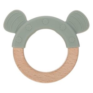 Lässig - Teether Ring - Wood Silicone - Little Chums Cat