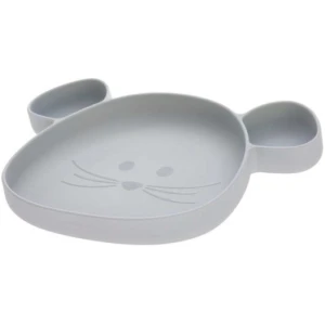 Lässig - Silicone Plate - Little Chums - Mouse Grijs