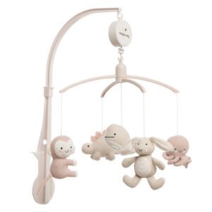 Baby's Only - Muziekmobiel - Animals - Oud Roze Warm Linen