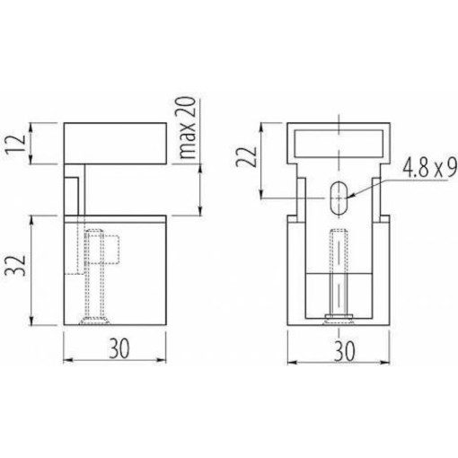 GTV - Plankendrager - Chroom/Satijn - Hout/Glas - 2 Stuks - Afbeelding 2