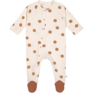 Lässig - Pyjama With Feet - GOTS Big Dots - Milky - MT. 50/56