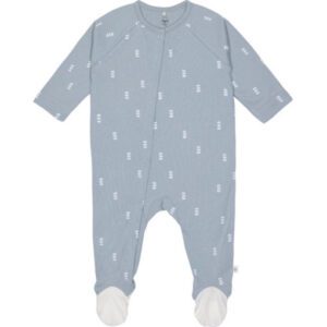 Lassig - Pyjama With Feet - Gots Blocks - Light Blue - MT. 50/56