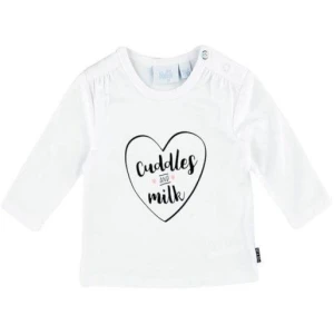 Feetje - Shirtje - l/m Cuddles Milk - MT. 50 Wit
