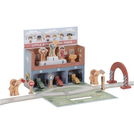 Little Dutch - Houten Speelkoffer met Racebaan - Afbeelding 2