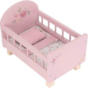 Little Dutch - Houten Poppenbed - Soft Flowers - Roze