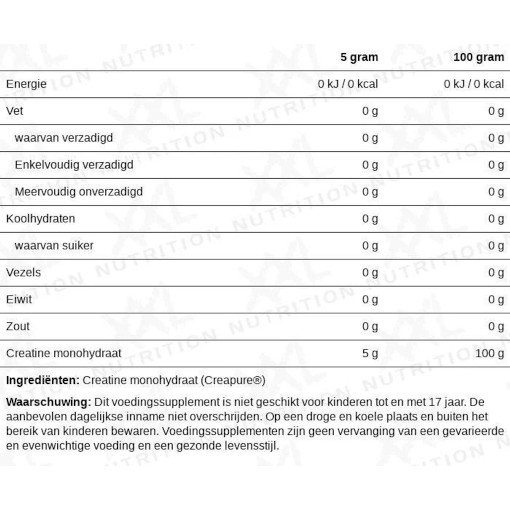 XXL Nutrition - Creatine Creapure Monohydraat - Pure - Afbeelding 2